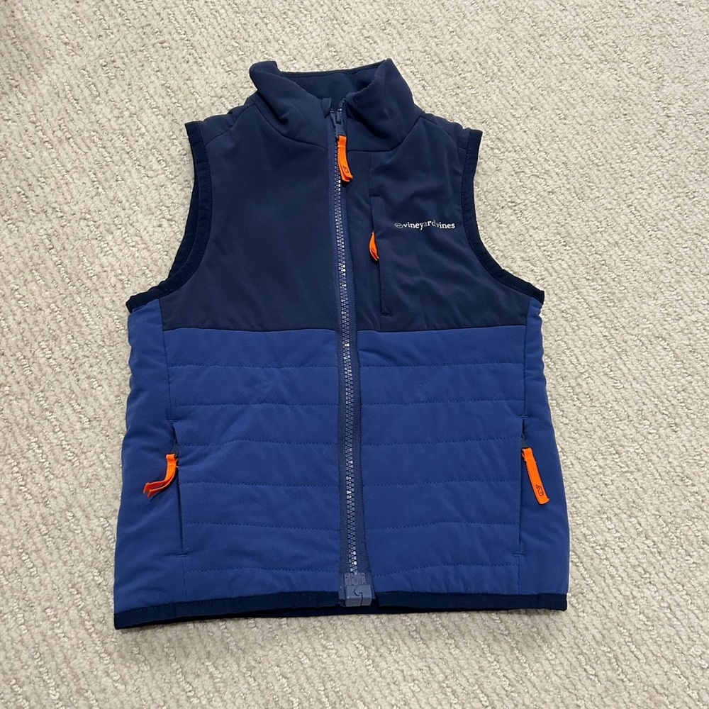 Vineyard Vines Navy and Orange Vest--Size 5